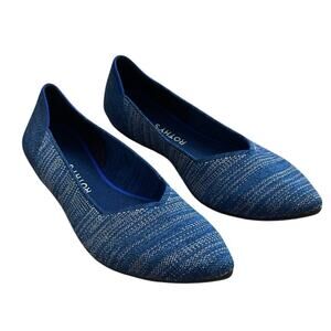 Rothy's The Point Flats in Indigo Heather Size 12 Work Office Travel